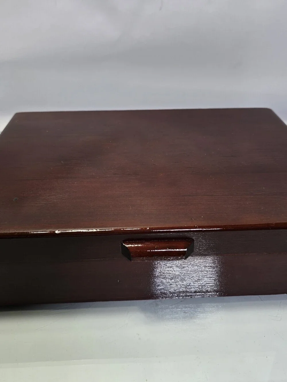 VTG MCM Wooden Anti Tarnish Silverware Flatware Storage Chest Box Holds 12 Place